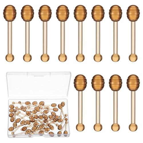 40 Pcs Lip Balm Applicators Stick Mini Honey Stick Lip Applicator with Small Box Plastics LipBrush for Lipstick LipGloss LipMask