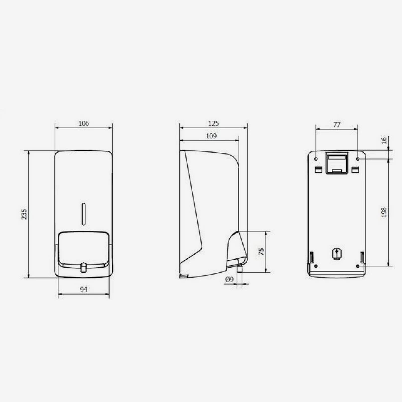 Jofel - Distributore di sapone a parete, ricaricabile con 0,8 l di schiuma, Distributore di sapone per bagno, Corpo in ABS ad alta resistenza, Azur AC40000, Bianco