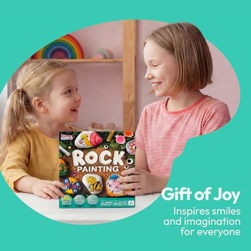 Image of Rock Painting Kit for Kids, Arts and Crafts for Girls & Boys Ages 6-12, DIY Supplies for Painting Rocks, Easter Craft Kits Art Set, Toddler Birthday Christmas Presents, Family Indoor Activity