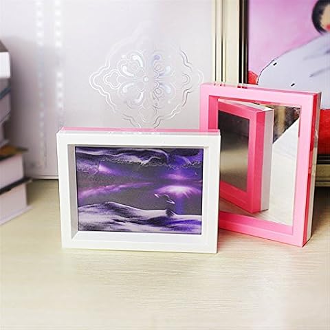 DeerBird® 3D Dynamic Sand Picture Purple Starry Style Double Color Frame Sand Art Attach Mirror Desktop Decor Cover