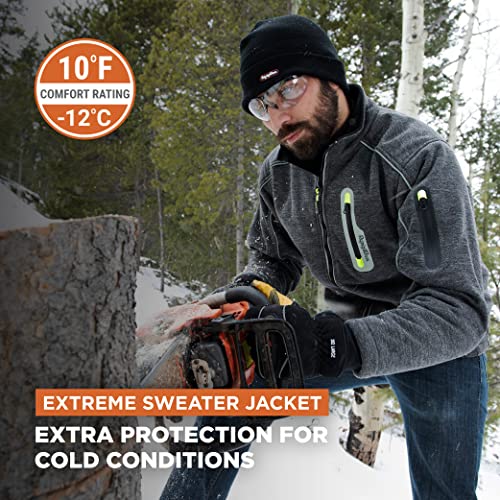 RefrigiWear Fleece Lined Extreme Sweater Jacket with Reflective Piping2