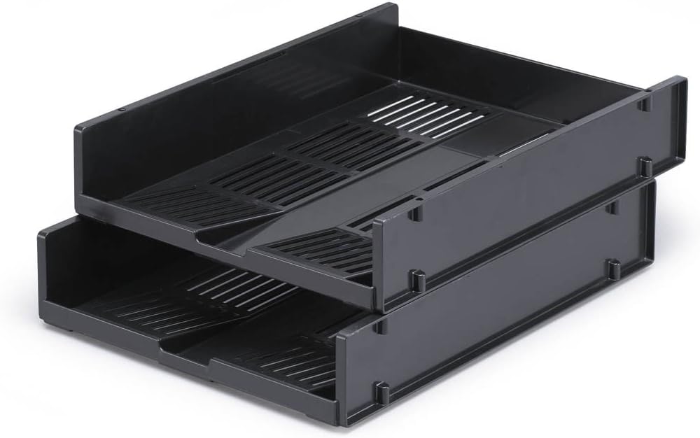 Rackhams Grey Optimo Recycled Plastic Stackable Letter Tray File | 6 Pack | A4+