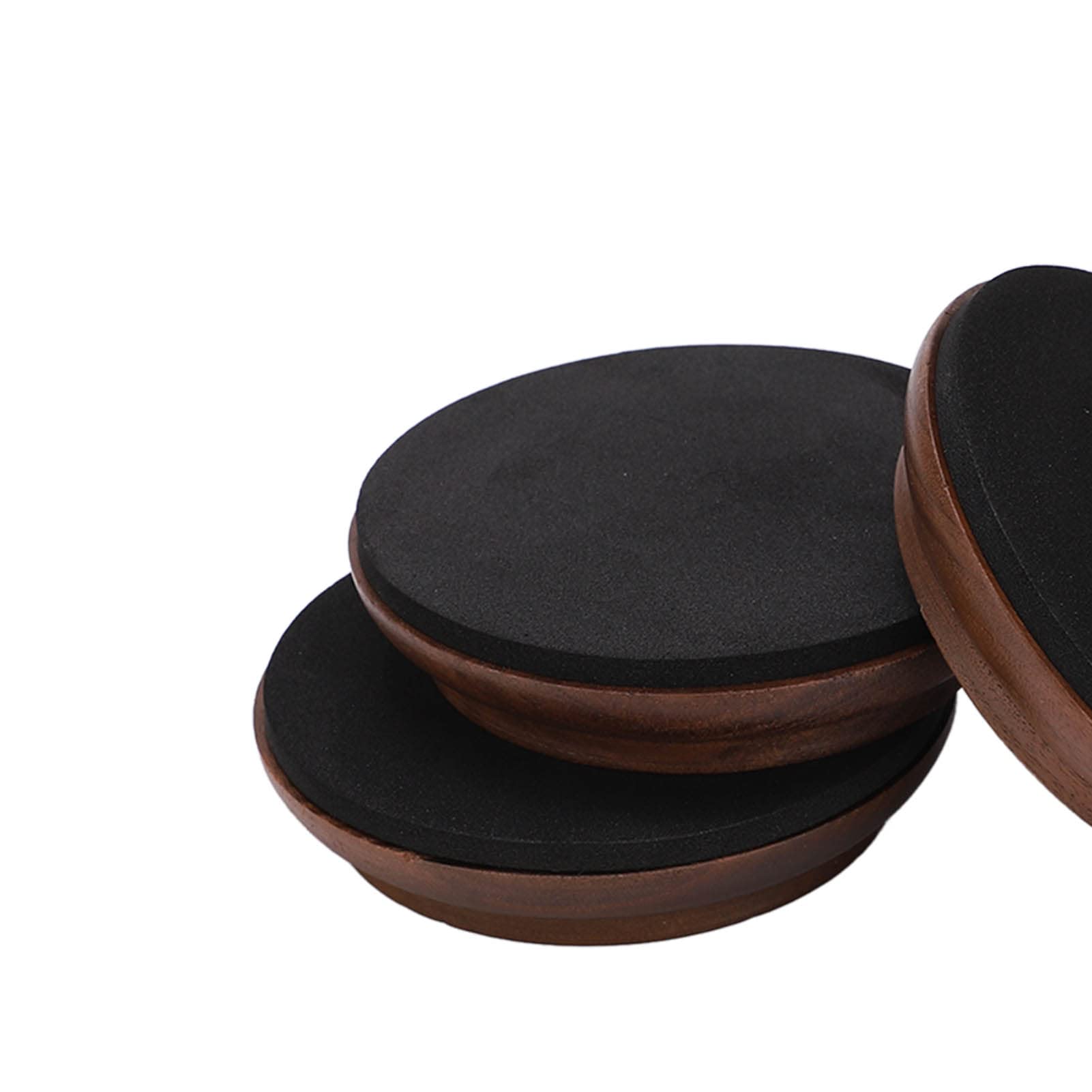Coupelle pour Roulette de Piano, Patins de Roulette en Noyer Silencieux, Protecteur de Sol Anti-Dérapant pour Piano Droit et Piano à Queue, 4pcs, Bois de Noyer, pour Meubles et Sols