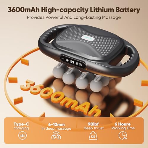 Image of 16-Head Deep Tissue Massage Gun, 9 Modes, 99 Intensity Levels | Wide 16-head coverage for back, shoulders, waist, legs, arms, and feet, with a 3600mAh battery and quiet Type-C operation.