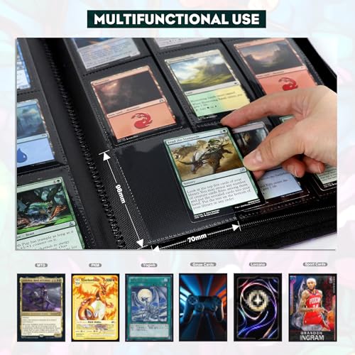 Image of Katomula 360 Pockets Card Binder, MTG Card Binder, Double Sided Card Collection Album Folder with 20 Pages, Side-Loading Card Holder for MTG, TCG, Trading Card, Sports Cards-Forest