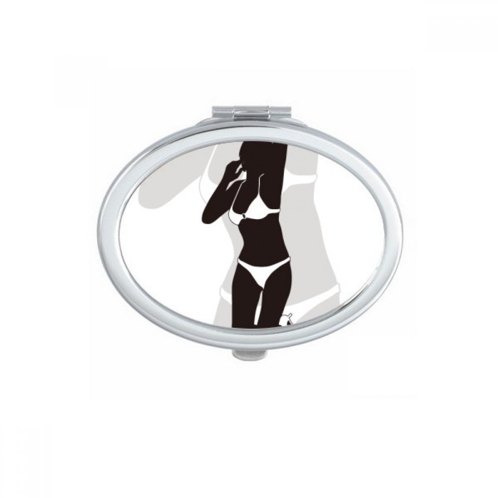 Miroir compact portable ovale résistant aux chocs pour sac à main