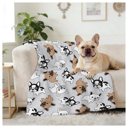 Cute French Bulldog Blanket, Animal Dog Print Throw Blankets for Puppy Dog Crib Bed Couch Sofa Super Soft Lightweight Throw Frenchie Gifts for Women, Bulldog Lover,Baby 40"X30" for Pet/Stroller