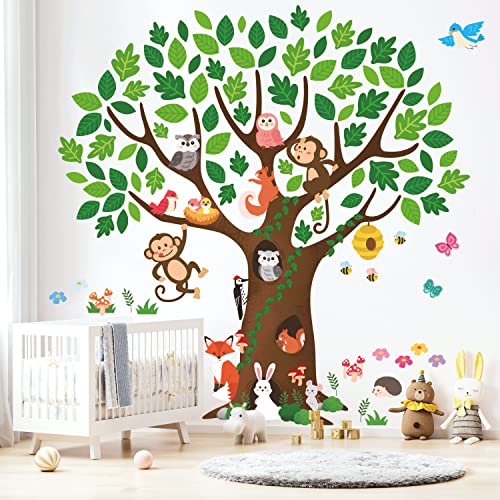 DECOWALL SG4-2211 Giant Tree Kids Wall Stickers Decals Peel and Stick Animals Removable for Nursery Bedroom Living Room Playroom Art murals Decorations Monkey - Image 2