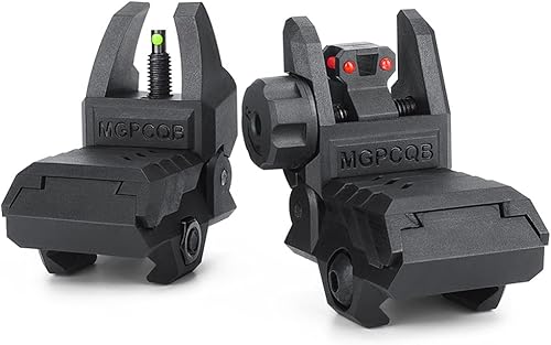 Miniatura 10 de Miras de Fibra Óptica Aecktech, con Puntos de Fibra Óptica Completa Verde y Roja, Miras de Fibra Óptica de Polímero, Miras de Respaldo Frontal