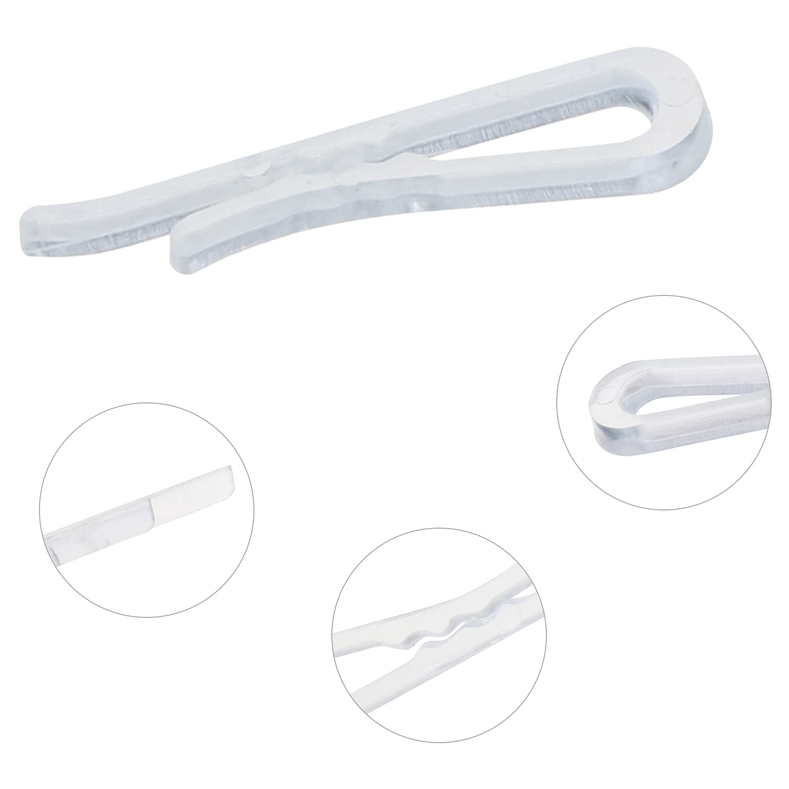100 Pinces à Vêtements Transparentes SHERCHPRY - Multifonctions Pour Chemises, Jupes, Pantalons - Fixation Sûre Avec Dents, Sans Abîmer Les Habits - 9