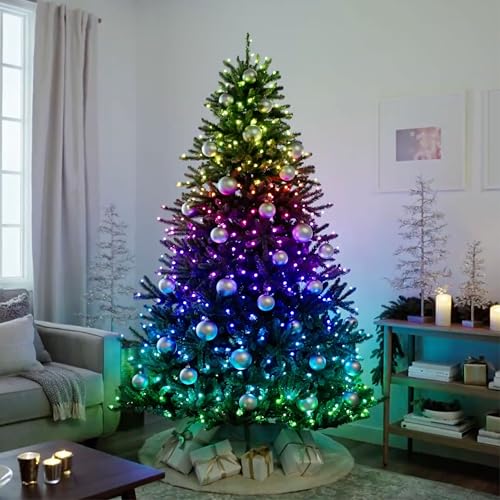 Image of Balsam Hill 9.5ft Pre-Lit Classic Blue Spruce - Artificial Christmas Tree with 5,248+ Tips, Twinkly LED Smart Lights, Easy Plug System & Premium Stand for Indoor Holiday Decorating