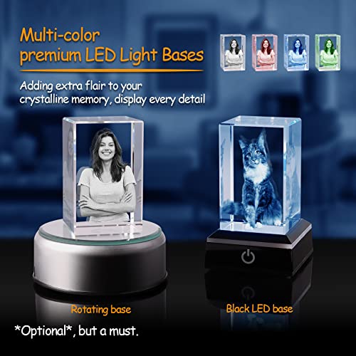 3Dpixdance 3D Crystal Photo Cube, Personalized Mothers Day Gifts With Your Photo, Custom Picture Gifts For Birthday, Wedding, Anniversary, Memorial, Father’s Day. Laser Etched Picture Gift For Pet Lovers. Small #TOP4