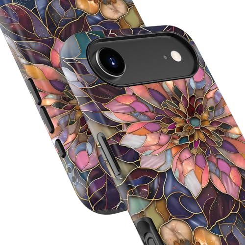 Image of Goodon for iPhone Air Case Cute - Wireless Charging Compatible - Dual-Layer Hard Shell + Silicone Cover - Protective Phone Case with Trendy Designs for Women - Blooming Purple Flower | Dual-Layer Hard Shell + Silicone, Slim Fit Protective Phone Cover with Wildflower Designs for Women Girls