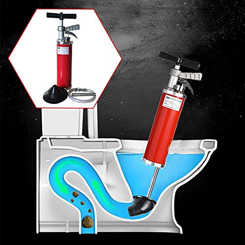 Drain Clog Remover, GDAE10 Cleaner Tool Pipe Cleaning Manual Water Ram Capacity Pump Dredging Device High Pressure Toilet Plunger Portable Bathroom Shower Kitchen