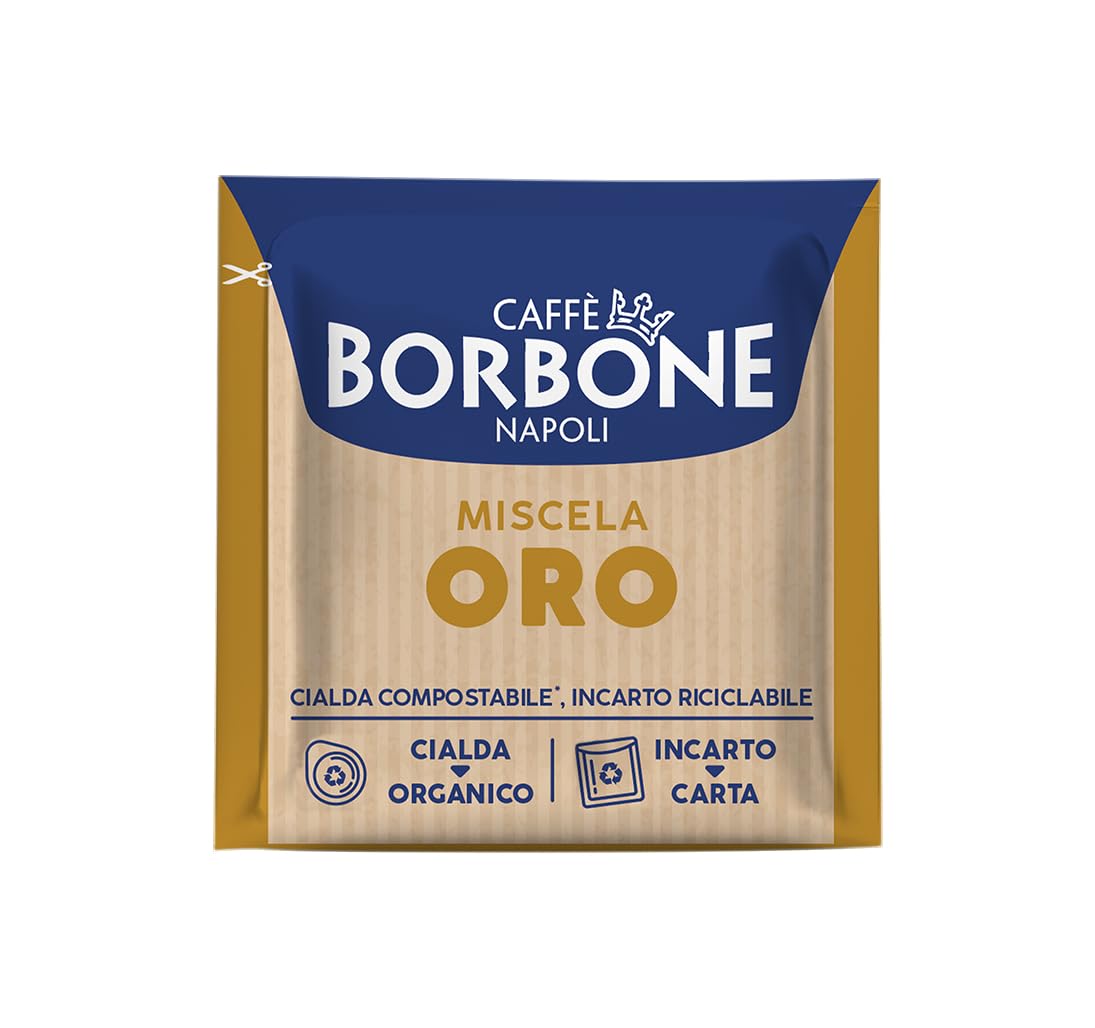 Caffè Borbone Kompostierbare Kaffeepads, Gold-Kaffeemischung - 100 Pads - Kompatibel mit ESE System Papier Pads 44 mm