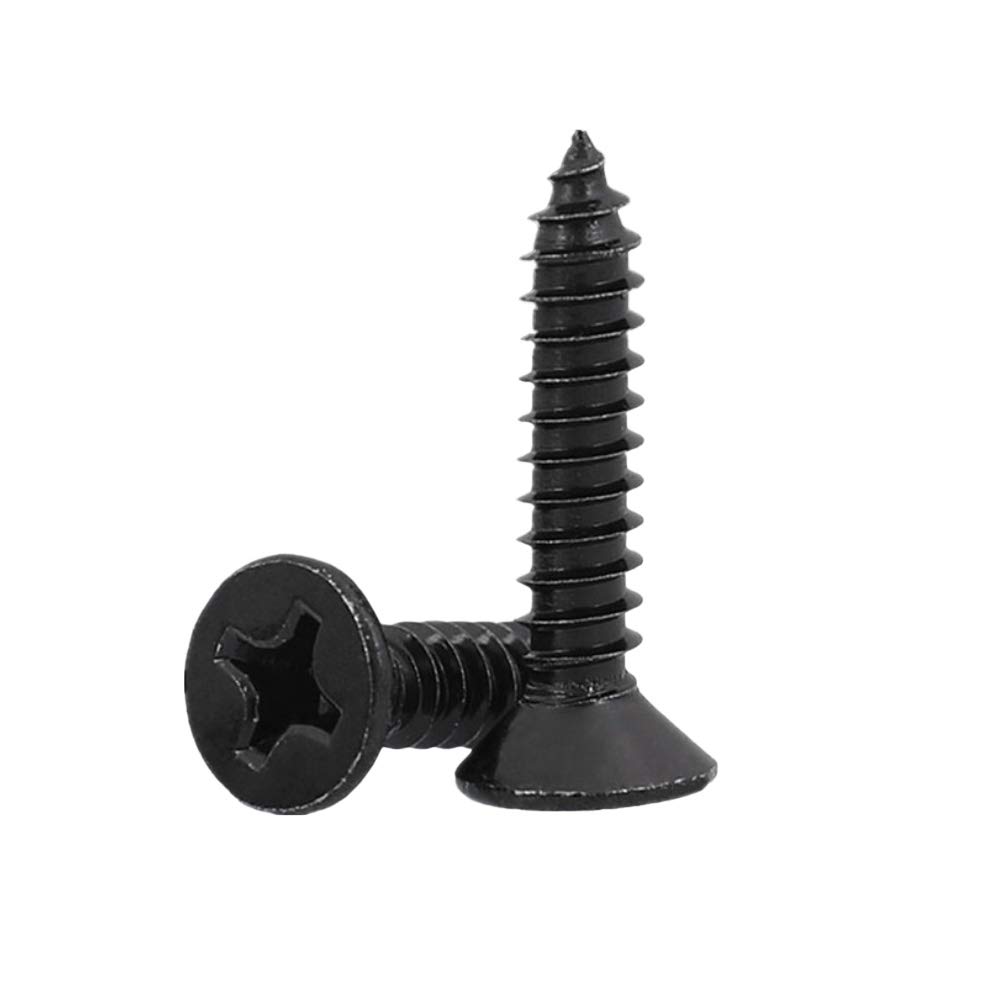 Benliu Black SelfTapping Screws, M4 x 20mm Wood Screw Black Phillips Head Stainless Steel