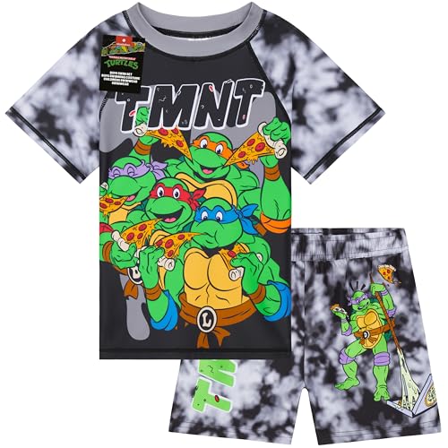 Teenage Mutant Ninja Turtles Boys Swimsuit 2 Piece Set Rash Guard Top Swim Trunks