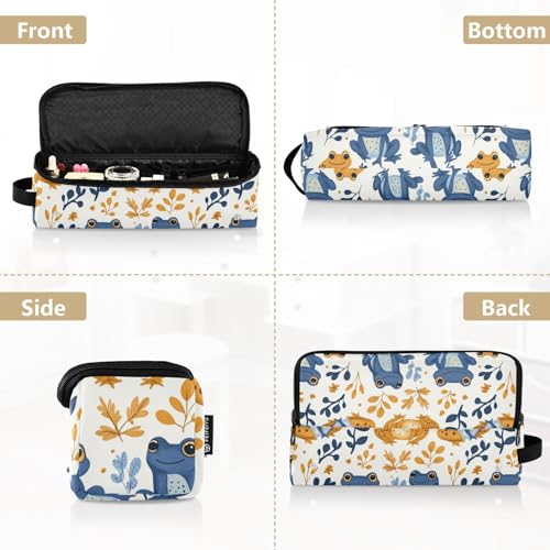 Bolsa de viaje para herramientas de cabello con diseño marmolado y motivos de ranas y botanicos, resistente al calor, para planchas, rizadores y accesorios de cuidado capilar, organizador portátil miniatura 5