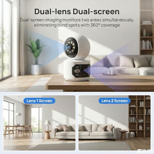 Image of Golens WC07K 6MP Dual-Lens WiFi Security Camera Outdoor, 360 PTZ, AI Human Detection, Color Night Vision, 5X Zoom, Two-Way Audio, Alarm Light, App Control