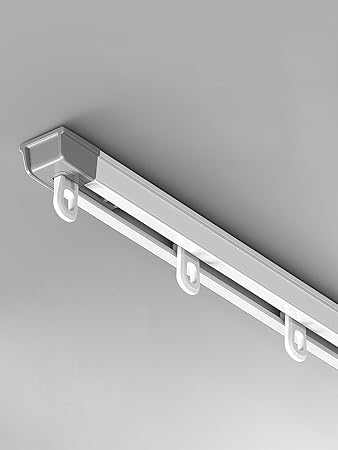 XELYTON Ceiling Curtain Track (32.8in-60in) measurement-free curtain guide rail,Retractable Ceiling Rails Set with Silent Rollers and Hooks for Living, aluminum alloy curtain box curtain rod