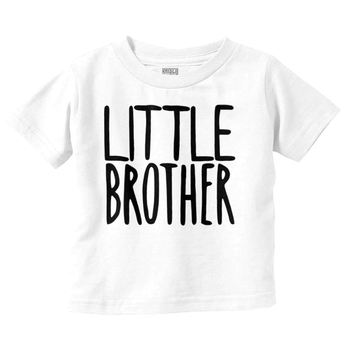 Little Brother Proud Younger Bro Youth T Shirt Tee Boys White