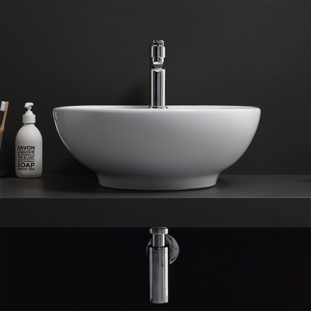 Kiamami Valentina - Lavabo Bianco Da Appoggio, Forma Tonda