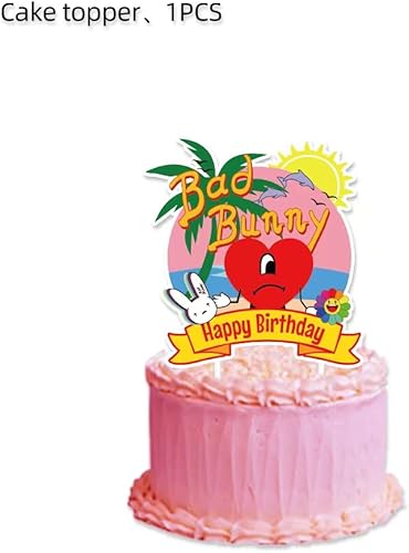 Miniatura 3 de 25 piezas de conejo rapero corazón rapero suministros para fiesta de cumpleaños, el conejo rapero corazón fiesta de cumpleaños para niños, regalo de