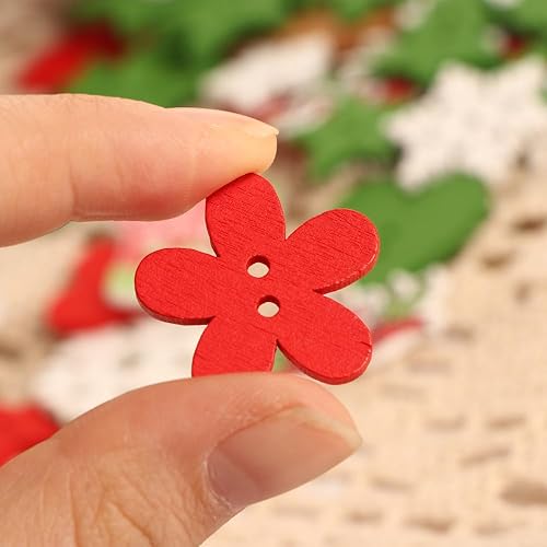 Miniatura 5 de 50100 botones navideños de madera mixta de 2 agujeros, botones de manualidades, decoración de Año Nuevo, accesorios de costura (50 unidadespaquete)