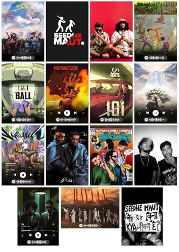 Image of Funk You Store Seedhe Maut Mini Posters | Set of 14 A5 Posters | Spotify Codes | Album covers poster | Desi Hip Hop (DHH) 101, Lunch Break | Home, bedroom and mobile accessories | Gift Item