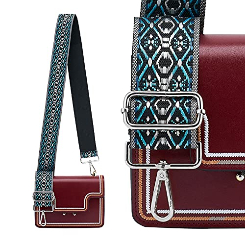 Image of Silvery Buckles Wide Shoulder Strap Adjustable Replacement Belt Crossbody Canvas Bag Handbag
