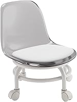 Vista 1 de Taburete bajo rodante, taburete de asiento bajo con rodillo y respaldo, taburete giratorio para limpieza del hogar, lavandería, fitness, flexiones