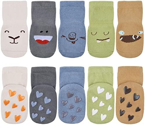 Vicloon Baby Socks for Boys Girls, 6 Pairs Baby Socks, Baby Non Slip Socks, Baby Anti Slip Cotton Sock, Baby Socks Cotton Socks -S