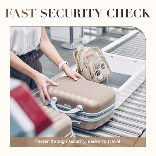 Image of Missnine Mini Clear Backpack for Stadium Events, Small Clear Bag Stadium Approved PVC for Festivals, Concert Sport Events (Casual, Khaki-Casual)