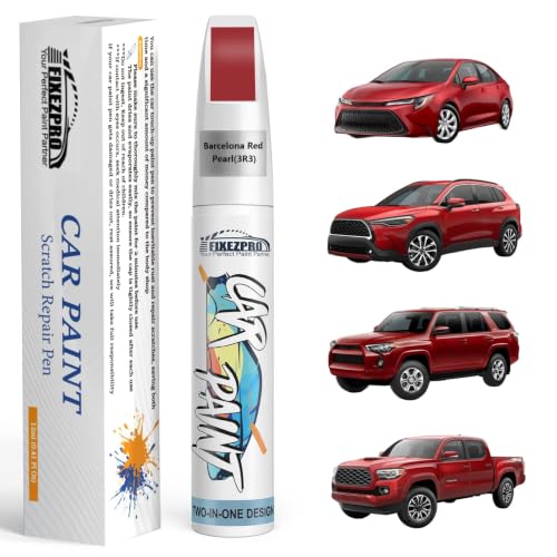 Image of (3R3 Barcelona Red Pearl Touch Up Paint for Toyota, Exact Color Match Car Paint Scratch Repair Remover Pen Kit Quick & Easy to Fix Vehicle Chips and Automotive Nicks Scuff