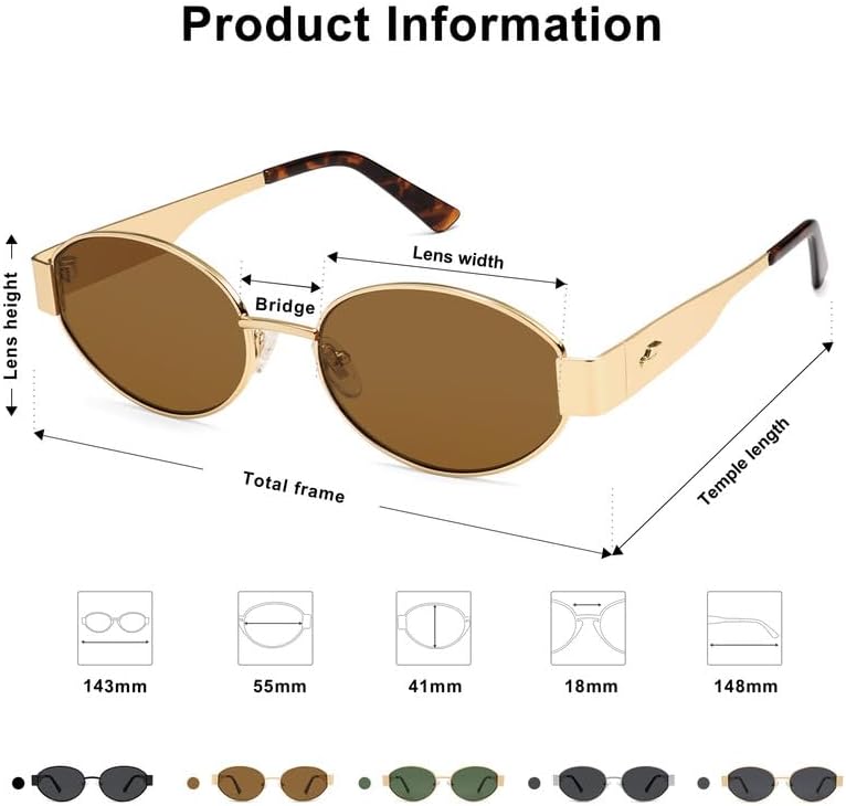 SOJOS Retro Oval Sunglasses for Women Trendy Classic Shades UV400 Protection SJ1256 - Image 6