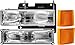 REINKO HEADLIGHTS ASSEMBLY COMPATIBLE WITH 94-98 OBS CHEVY TRUCK, 1994-1998 CHEVY SILVERADO, 1992-1994 BLAZER,92-99 CHEVY SUBURBAN,95-00 CHEVY TAHOE(ONLY 2000 TAHOE LIMITED/Z71),HEADLAMP FACTORY STYLE
