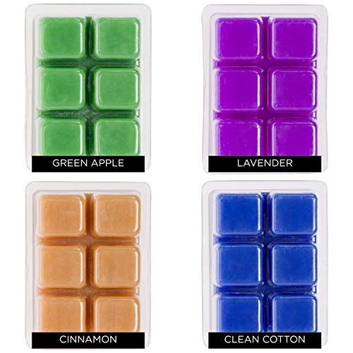 Mindful-Design-4-Pack-Scented-Wax-MeltsCubesTarts-Apple-Cinnamon-Clean-Cotton-Lavender Mindful Design 4 Pack Scented Wax MeltsCubesTarts Apple Cinnamon Clean Cotton Lavender