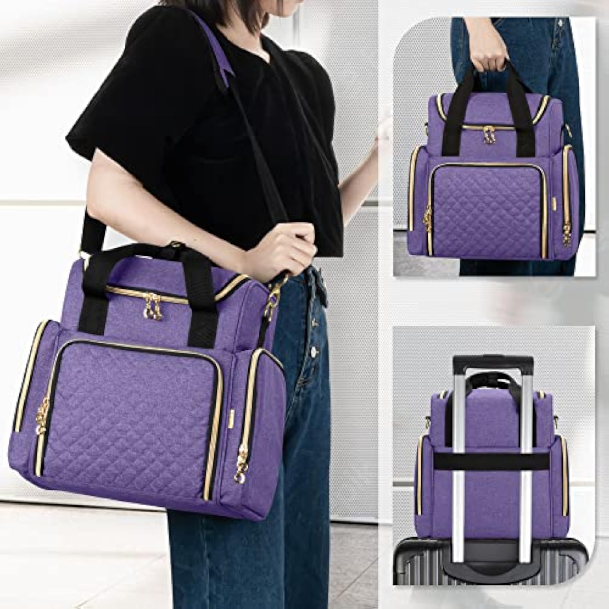 Travel Makeup Bag with 2 Removable Cases, Cosmetic Organizer