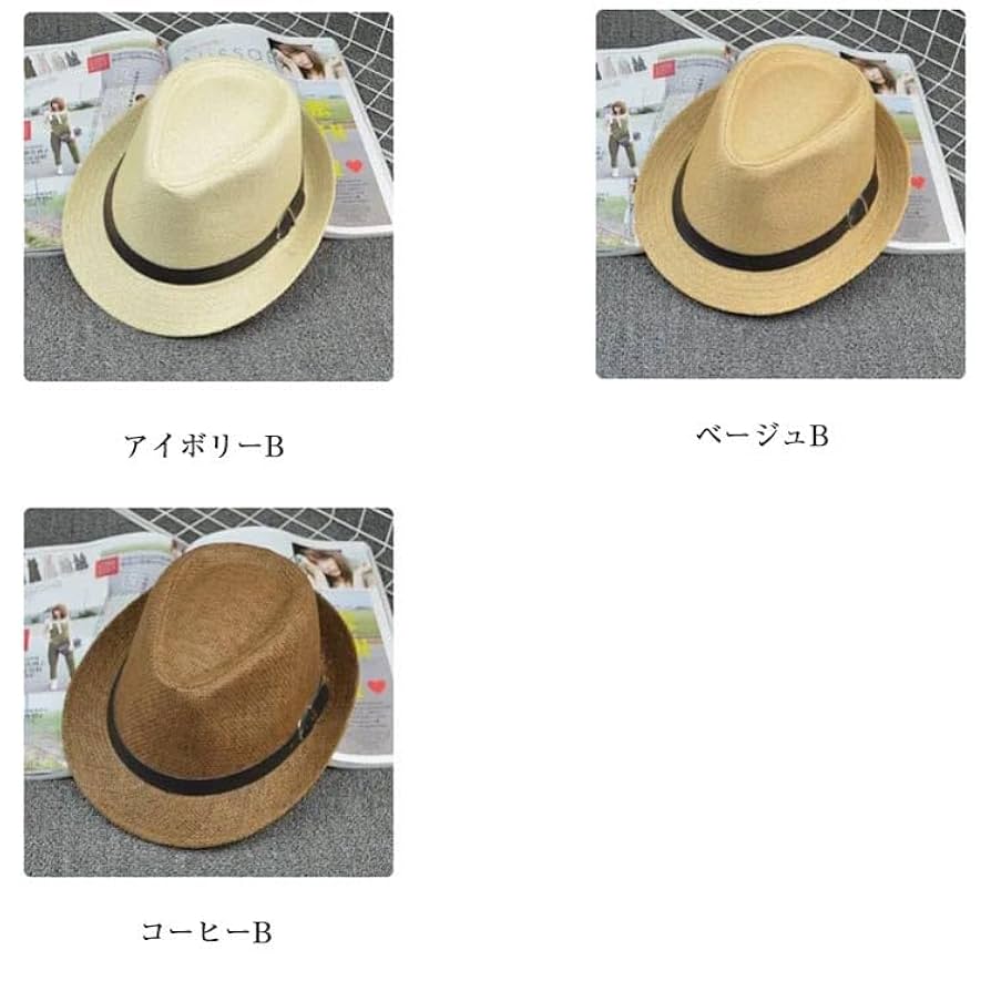 FUJIHAT ストローハット パナマ帽 中折れハット ベージュ 濃いめ FUJIHAT ストローハット パナマ帽 中折れハット ベージュ 濃いめ