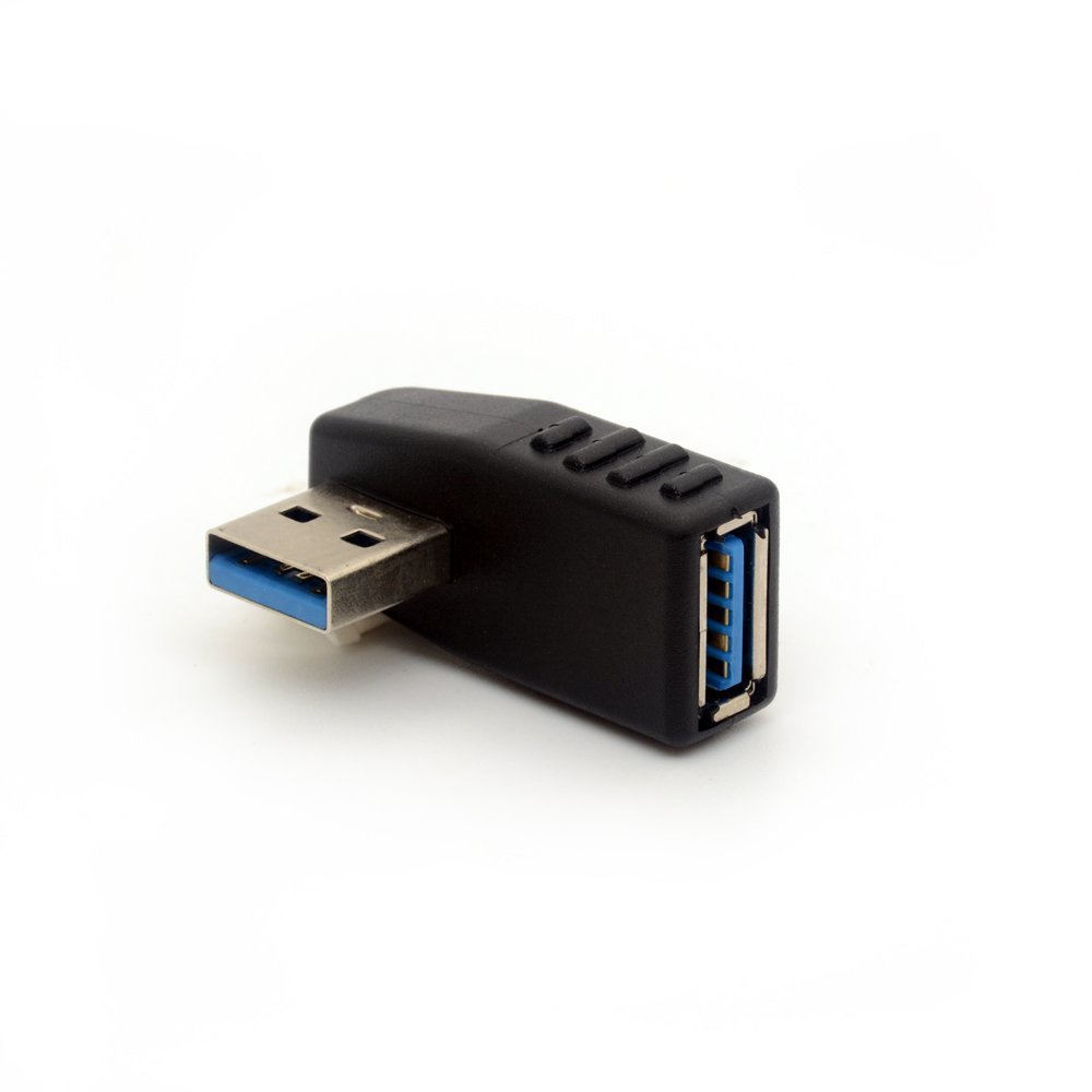 Memoria USB Adaptador USB 2.0 Angulo 90 Grados - Conector Hembra A Macho, 25 Cm, Negro, Para Conexiones Difíciles Cable Usb ángulo Inoov8 Universal