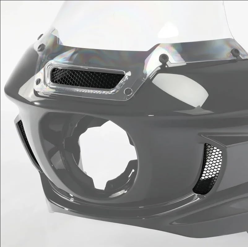 Image of Front Vent Trim cover kit Side Headlight Fairing Vent Screen Mesh Grill Compatible with Harley Softail Low Rider ST FXLRST 2022-2025,For Softail Low Rider El Diablo FXRST 2022, 3pcs
