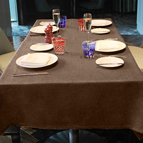 BALCONY & FALCON Rectangle Cotton Linen Tablecloth Heavy Weight Classic Table Cloth Washable 57 x 85 Inch Wrinkle and Water Resistant SquareTable Cover for Indoor and Outdoors