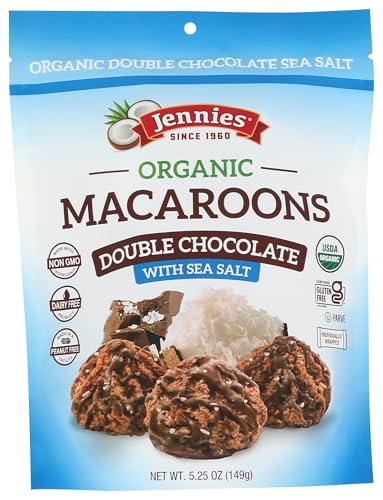 Jennies Organic Double Chocolate Macaroons with Sea Salt, 5.25oz | Dairy Free | Gluten Free | Peanut Free | Individually Wrapped (Pack of 2) image 4