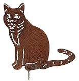 Manufaktur Lichtbogen Rost Katze sitzend zum Einschrauben Rostdeko Gartendeko aus Metall