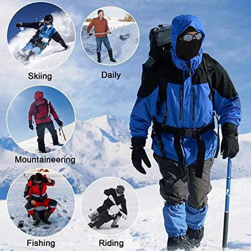 AYPOW Warm Breathable Balaclavas, Winter Cycling Thick Full Face Mask Cover with Mesh Panel, Windproof Fleece Skiing Neck Warmer for Men and Women - Universal Elastic Size