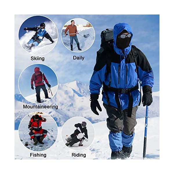 AYPOW Warme atmungsaktive Balaclavas, Winter Radfahren Dicke Vollmaske Abdeckung mit Mesh-Panel, Winddicht Fleece Ski Halswärmer für Männer und Frauen - Universal elastische Größe – Bild 8