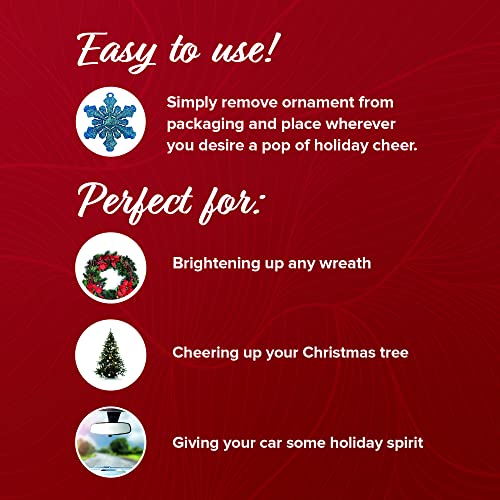 Belle Aroma Holiday Ornaments W/ Scent - Christmas Decorations, Car Air Fresheners, Tree Hanging Accessories W/ Long Lasting Fragrance Smell For Home Or Car (3 Pack Variety) #TOP4