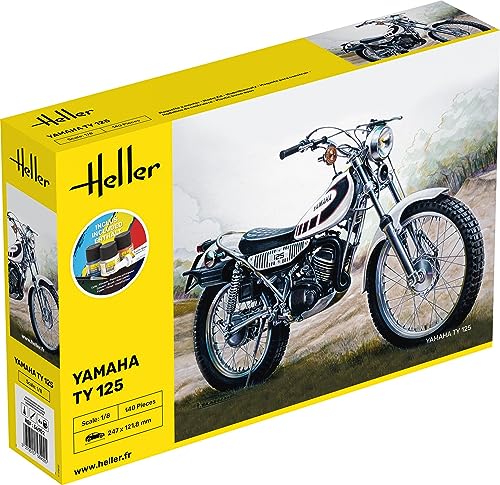 Maquette Moto TY 125 Heller Joustra Starter Kit de modélisme à peindre
