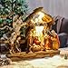 Bshine Christmas Manger Nativity Sets & Figure, 10.6x13.6 Nativity Scene Holy Family Angel and Baby Jesus, Christmas Indoor Decor Home Desktop Decor for Window Collectible Ornaments