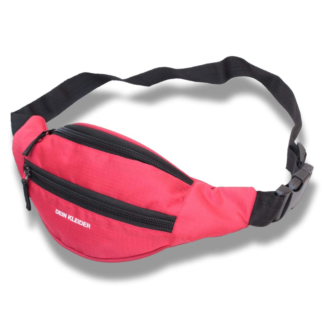 Dein Kleider Waist Pack Bum Bag for Men and Women Red Nylon-image-15
